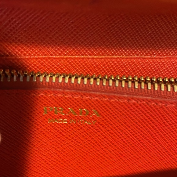 PRADA Red Saffiano Bow Continental Wallet - Picture 10 of 17